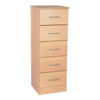 Welcome Furniture Stratford Narrow 5 Drawer Chest in Beech