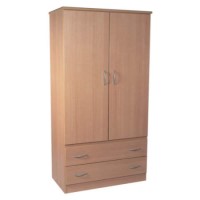 Welcome Furniture Stratford Wide 2 Door 2 Drawer Wardrobe in Beech