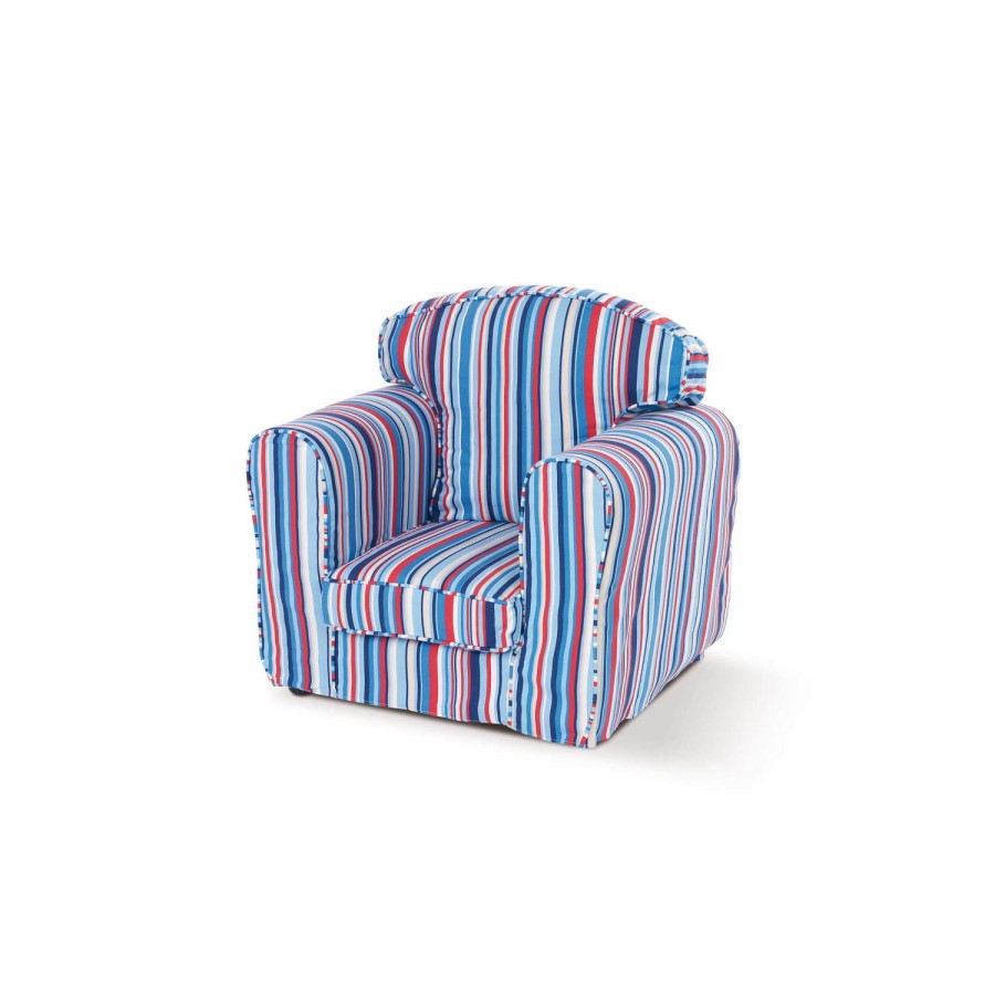 Just4Kidz Loose Cover Childrens Armchair - Sky Stripe