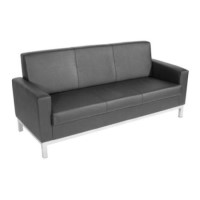 Dams Furniture Helsinki Leather Faced 3 Seater Reception Sofa