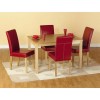 Seconique Oakmere Oak Dining Set &amp; 4 Red Faux Leather Dining Chairs