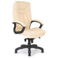 Eliza Tinsley Syracuse Leather Faced Executive Chair - cream