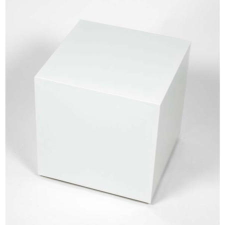 Morris Mirrors Coco Glass Cube Side Table in White | Furniture123