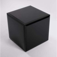 Morris Mirrors Coco Glass Cube Side Table in Black