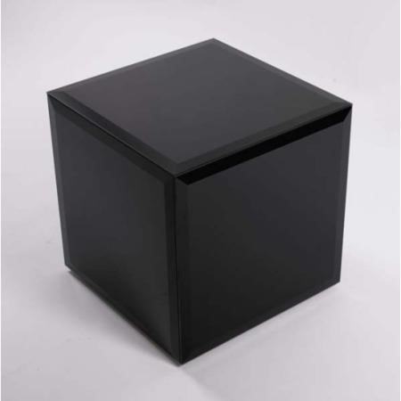 Morris Mirrors Coco Glass Cube Side Table in Black 