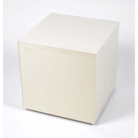 Morris Mirrors Coco Glass Cube Side Table in Cream