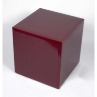 Morris Mirrors Coco Glass Cube Side Table  in Red