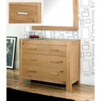 Lyon Oak 3 Drawer Wide Chest