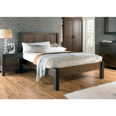 bentley designs lyon walnut double bed frame | furniture123
