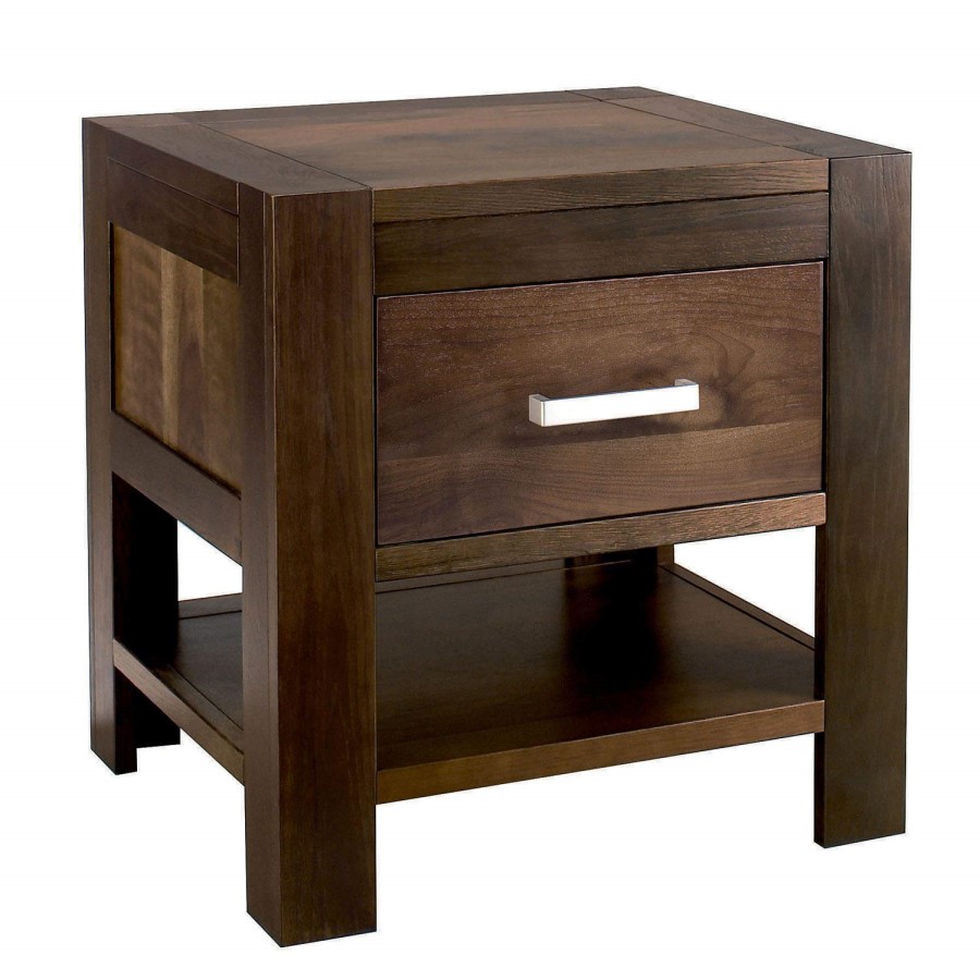 Bentley Designs Lyon Walnut 1 Drawer Bedside Table