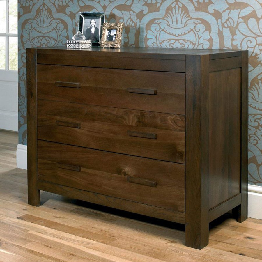 Bentley Designs Lyon Walnut 3 Drawer Wide Chest