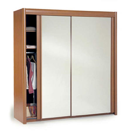 Parisot Carla Sliding Wide Double Mirrored Wardrobe in Lugano Cherry