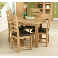Morris Furniture Grange Round Extending Dining Set - with 4 ladderback chairs