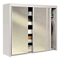 Parisot Carla Sliding Triple Mirrored Wardrobe in White