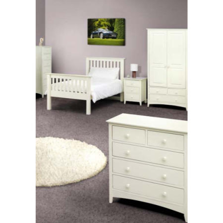 Julian Bowen Barcelona and Cameo White Single Bedroom Set