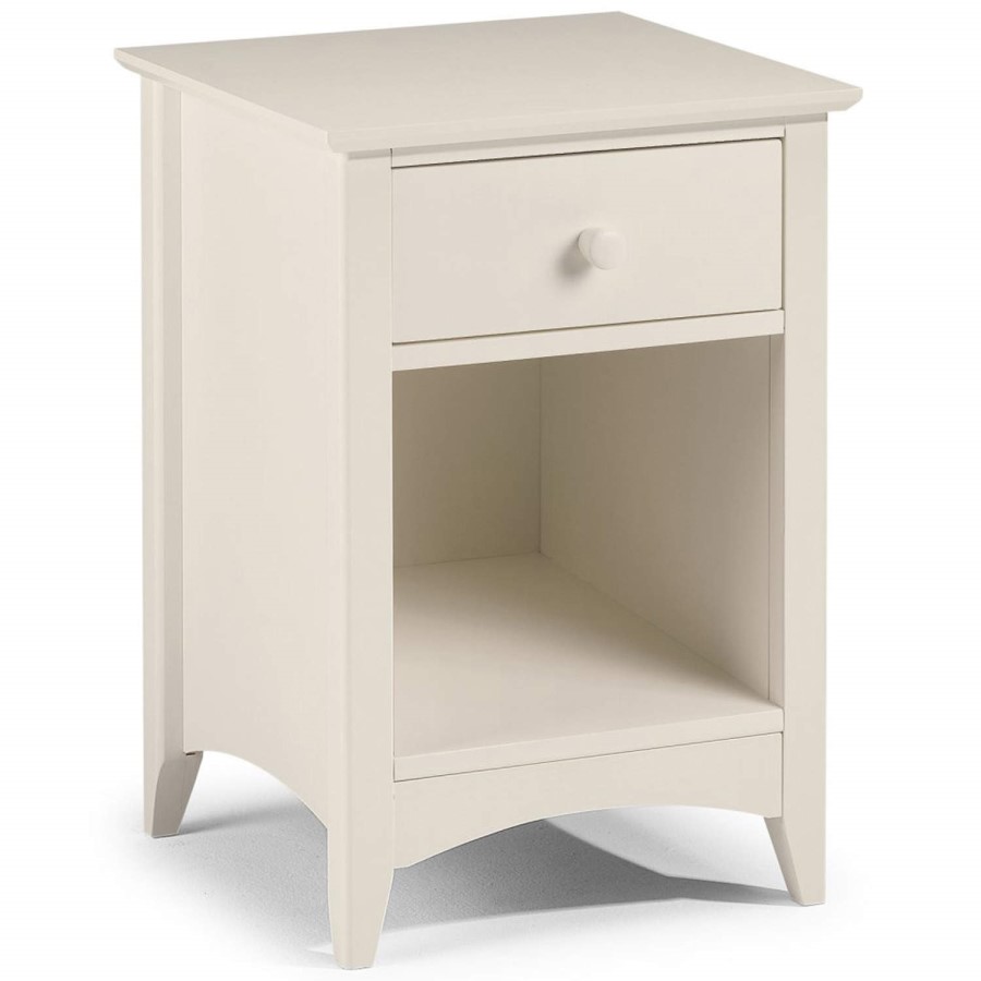Julian Bowen Cameo Bedside Cabinet in Stone White