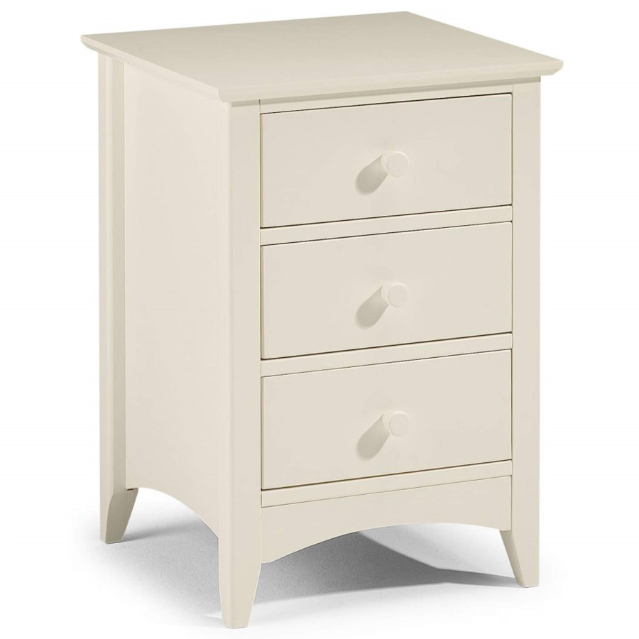 Julian Bowen FOL052483 CAM001/2 Julian Bowen Cameo Bedside Chest in Stone White  3 Draw