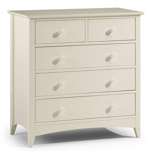 GRADE A1 - Julian Bowen Cameo 3+2 Drawer Chest in Stone White