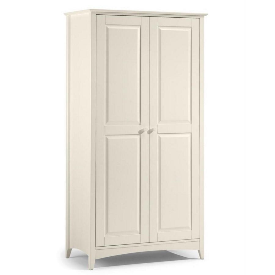 Stone White Painted 2 Door Double Wardrobe - Cameo - Julian Bowen