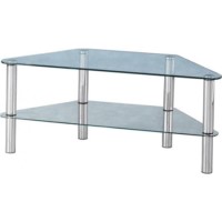 Seconique Norton Corner TV Unit in Clear Glass