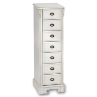 Beau White 7 Drawer Narrow Chest