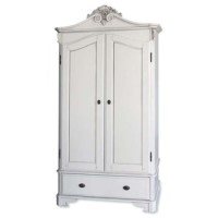 Beau White Double Wardrobe with Drawer