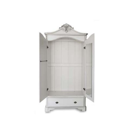 Beau White Double Wardrobe with Drawer