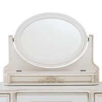 Beau White Oval Mirror