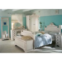 Beau White Bedroom Set with Wardrobe