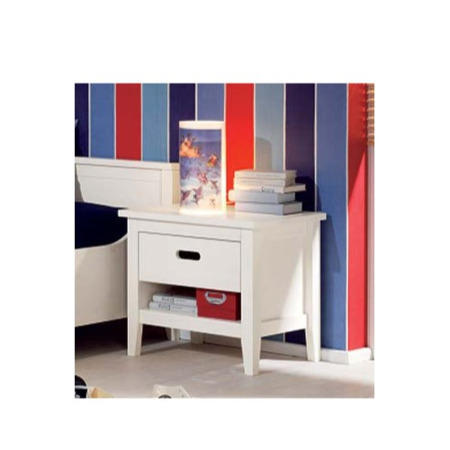 Welle Mobel Cello White Bed With Bedside Table