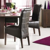 Caxton Furniture Royale Faux Leather Dining Chair in Brown