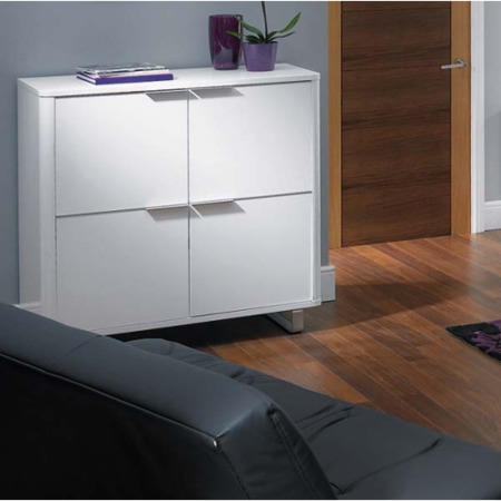 LPD Accent White High Gloss 4 Door Cabinet