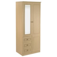 Welcome Furniture Eske 2 Door Combi Wardrobe in Light Oak