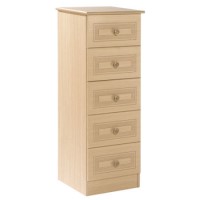 Welcome Furniture Eske Narrow 5 Drawer Chest in Light Oak