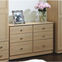 Welcome Furniture Eske Wide 6 Drawer Chest in Light Oak