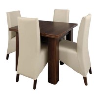 Caxton Furniture Royale Butterfly Extending Dining Set With Cream Faux Leather Chairs