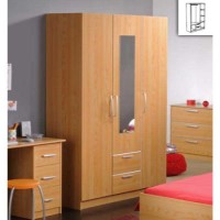 Lucas Teens 3 Door Mirrored Wardrobe