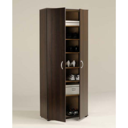 Cydia Tall Shoe Cupboard in Dark Walnut