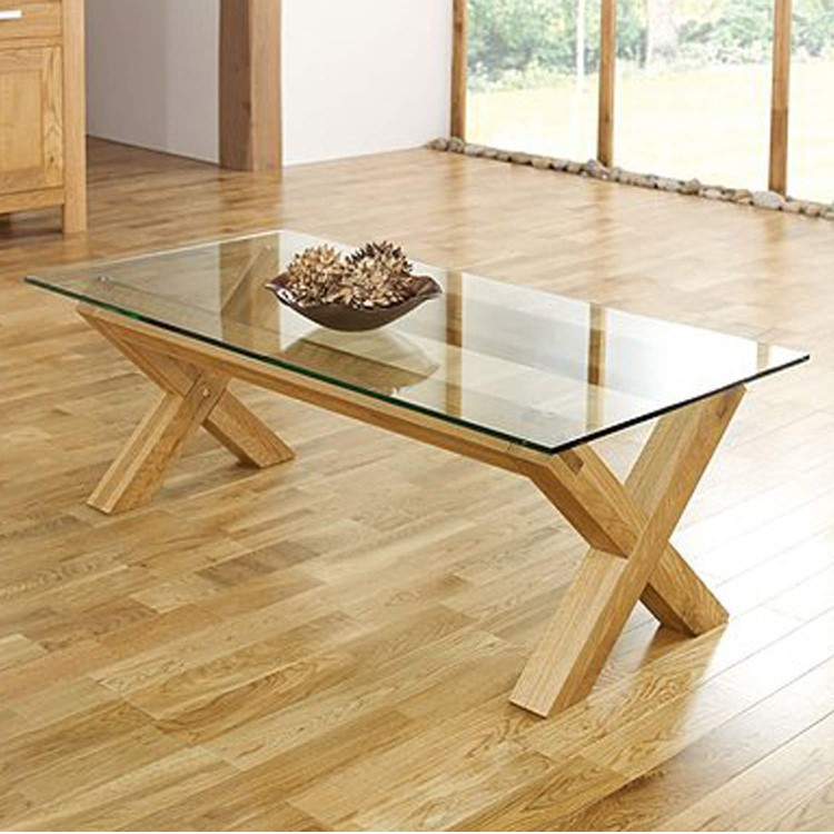 Bentley Designs Lyon Oak Glass Coffee Table