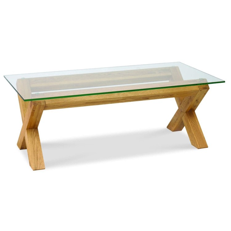 Bentley Designs Lyon Oak Glass Coffee Table