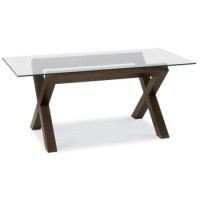 Bentley Designs Lyon Walnut Rectangular Glass Dining Set in Ivory