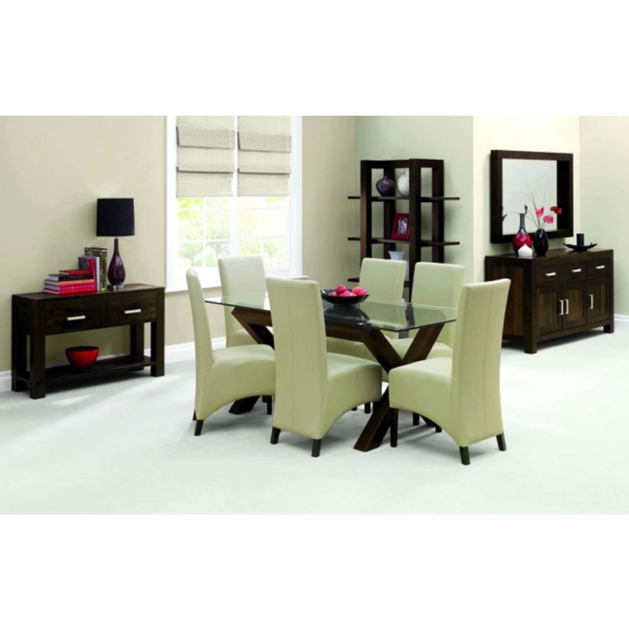 Bentley Designs Lyon Walnut Glass Coffee Table