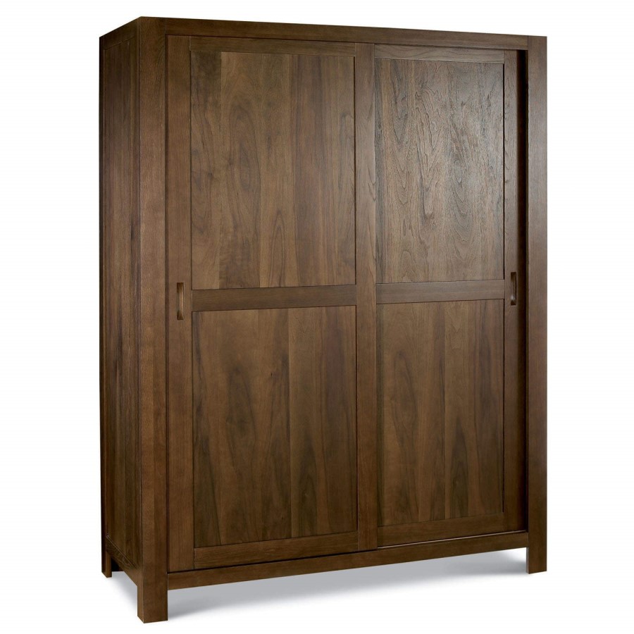 Bentley Designs Lyon Walnut Sliding Door Large Double Wardrobe