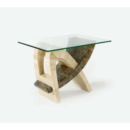 Tsavo Lamp Table in Brown and Cream