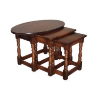 Olde Manor Oak Oval Nest Of Tables