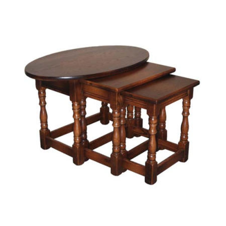 Olde Manor Oak Oval Nest Of Tables