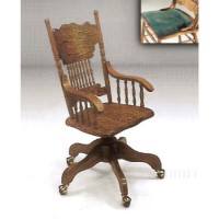 Colonial Oak Carved Back Office Chair