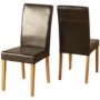 Seconique Ashbourne Solid Wood Dining Set & 6 Brown PU Dining Chairs