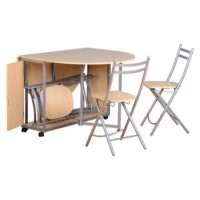 GRADE A2 - Seconique Newhaven Butterfly Folding Dining Table & 4 Chairs Set