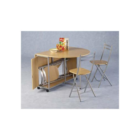 GRADE A2 - Seconique Newhaven Butterfly Folding Dining Table & 4 Chairs Set